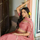 Olive Sequin Scallop Lehenga Set