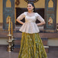 Ombre Jacquard Peplum Lehenga Set