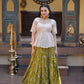 Ombre Jacquard Peplum Lehenga Set