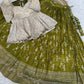 Ombre Jacquard Peplum Lehenga Set