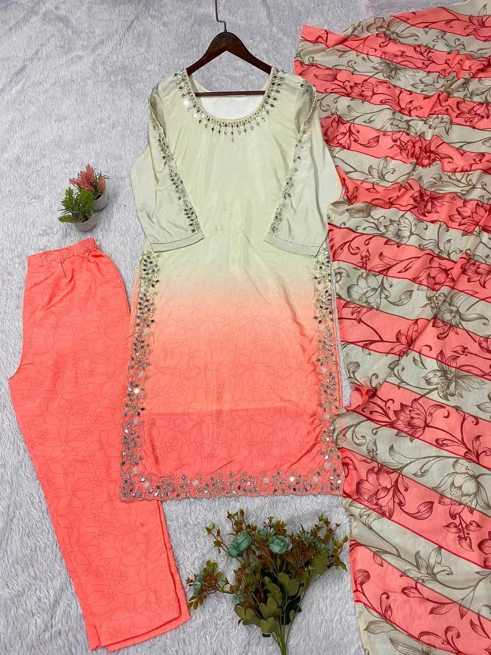 Ombre Mirror Bead Suit