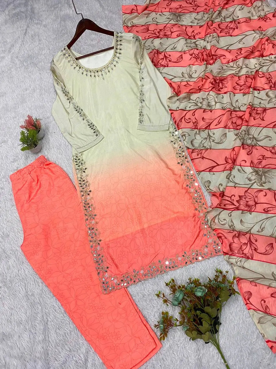 Ombre Mirror Bead Suit