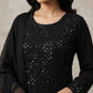 Onyx Bead Sequin Georgette Sharara