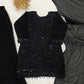 Onyx Bead Sequin Georgette Sharara