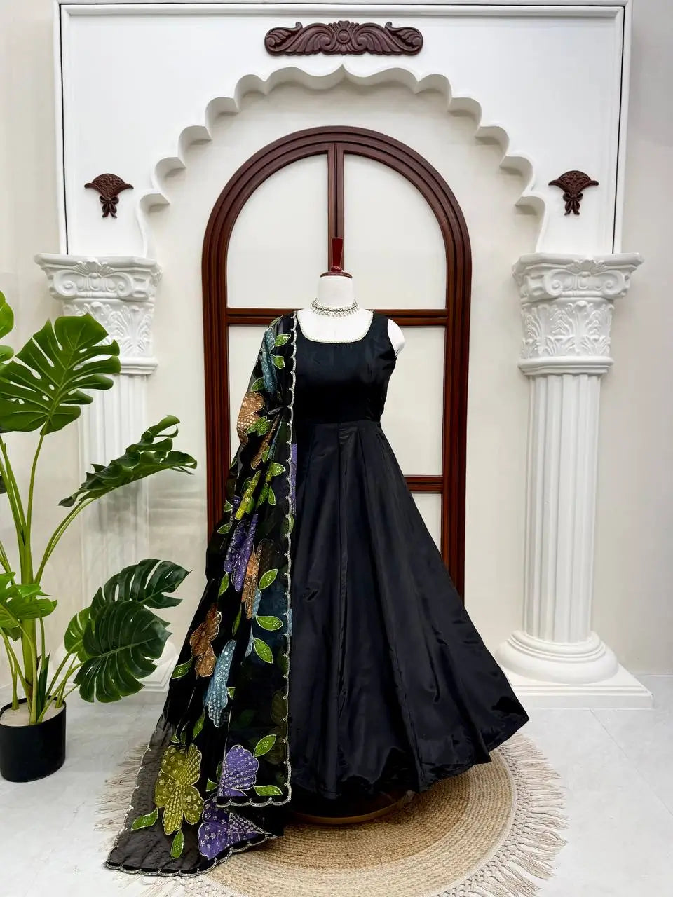 Onyx Butterfly Print Anarkali