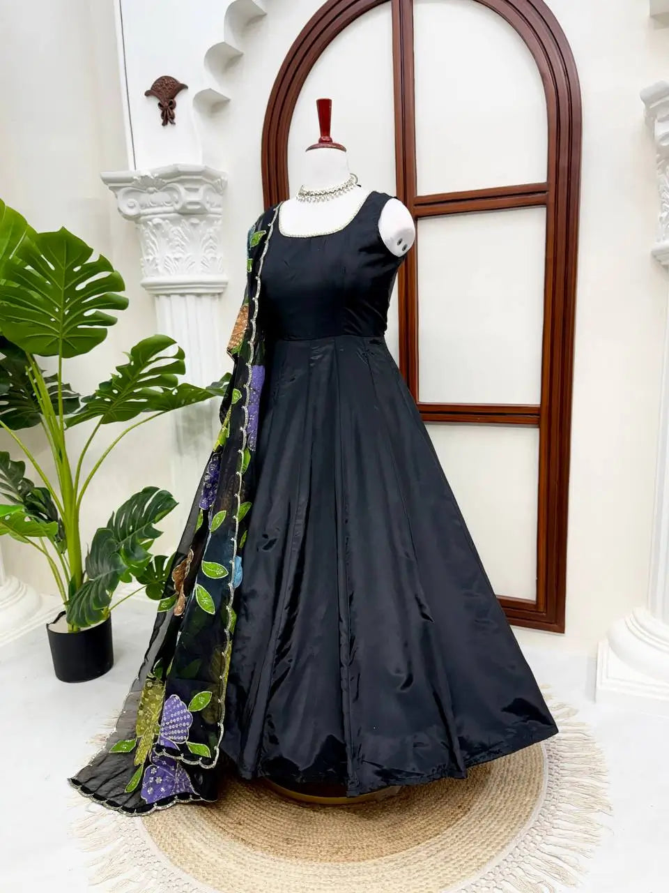 Onyx Butterfly Print Anarkali