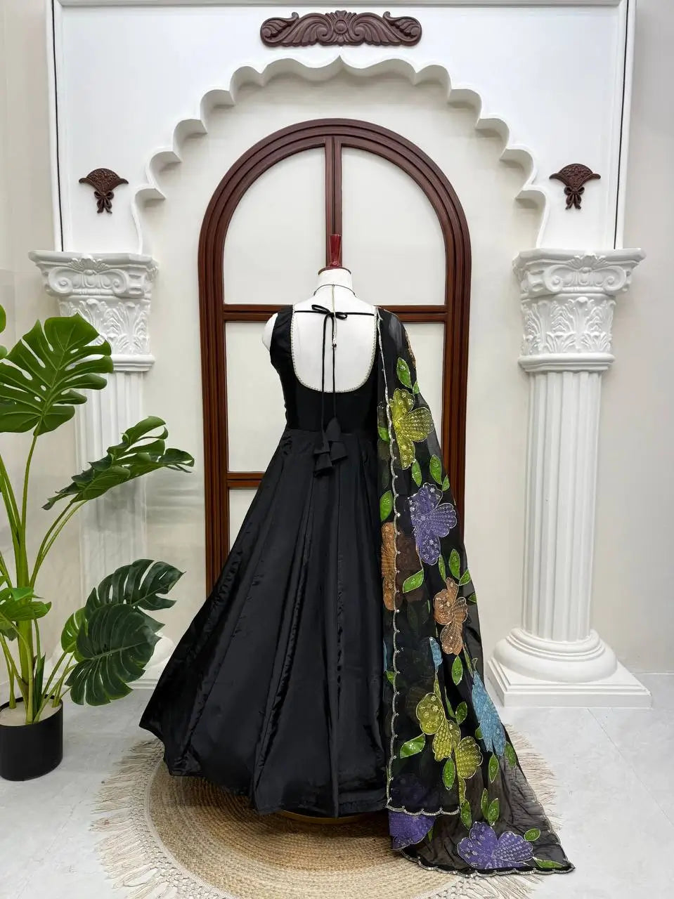 Onyx Butterfly Print Anarkali