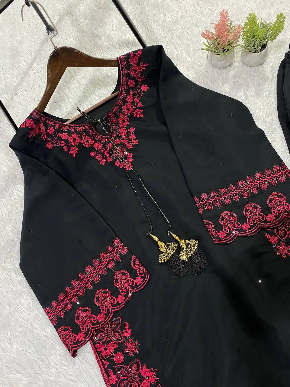 Onyx Crimson Embroidered Co-ord Set