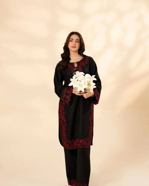 Onyx Crimson Embroidered Co-ord Set