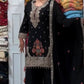 Onyx Floral Embroidered Palazzo Suit