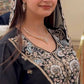 Onyx Mughal Bead Georgette Sharara Set
