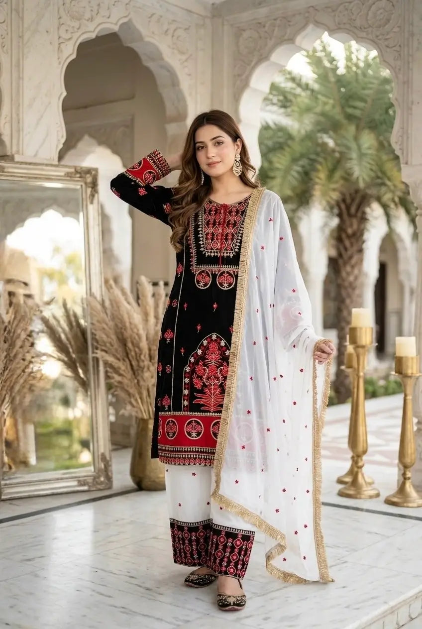 Onyx Tribal Motif Suit
