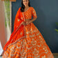 Orange Jalpari Silk Zari Sequin Lehenga
