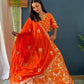 Orange Jalpari Silk Zari Sequin Lehenga