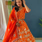 Orange Jalpari Silk Zari Sequin Lehenga