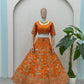 Orange Jalpari Silk Zari Sequin Lehenga