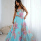 Organza Digital Print Lehenga Set with Embroidered Corset Blouse, Dupatta & Designer Batwa