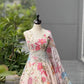 Organza Digital Print Lehenga Set with Handcrafted Blouse