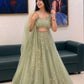Organza Dori Embroidery Ruffle Lehenga Set