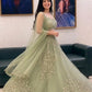 Organza Dori Embroidery Ruffle Lehenga Set