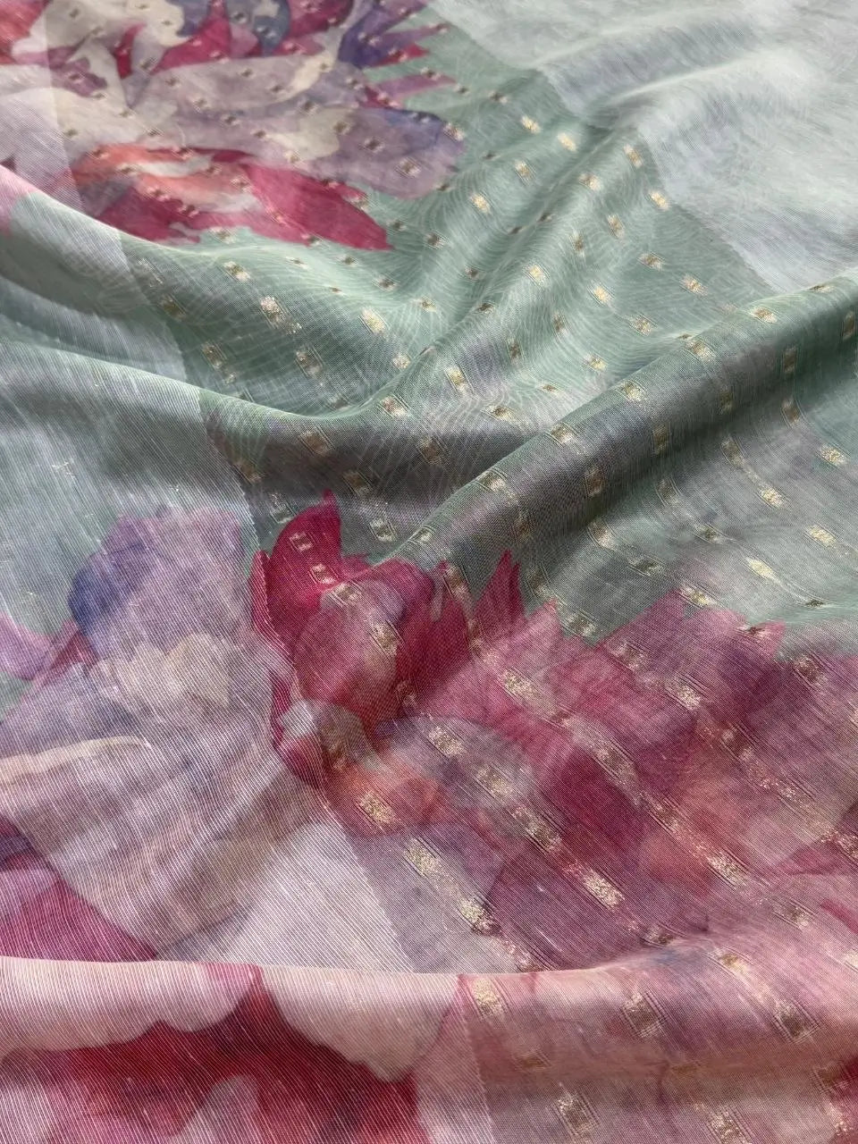 Organza Leheriya Saree with Ikkat Pallu for Festive and Elegant Occasion Wear