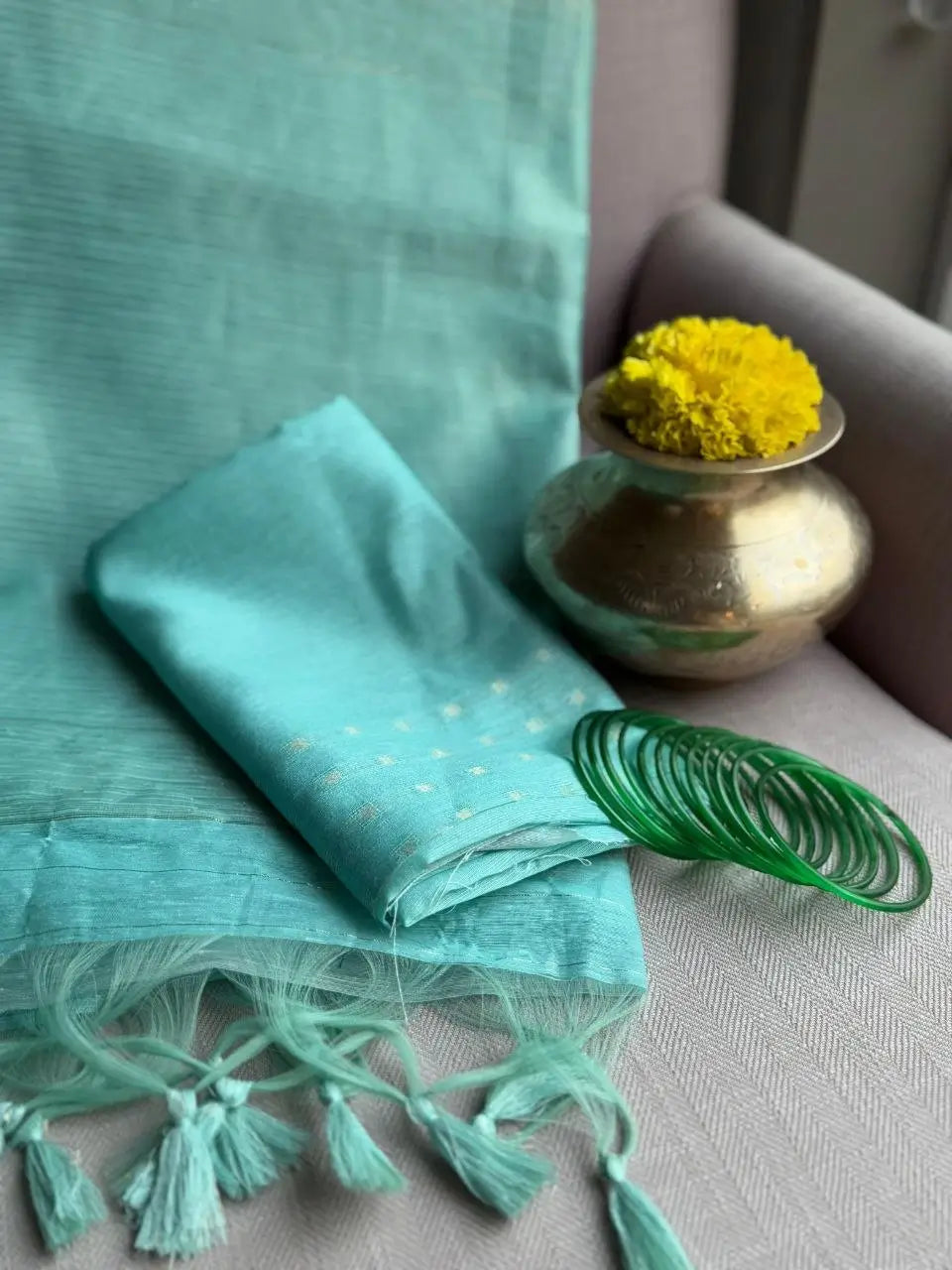 Organza Leheriya Saree with Ikkat Pallu for Festive and Elegant Occasion Wear
