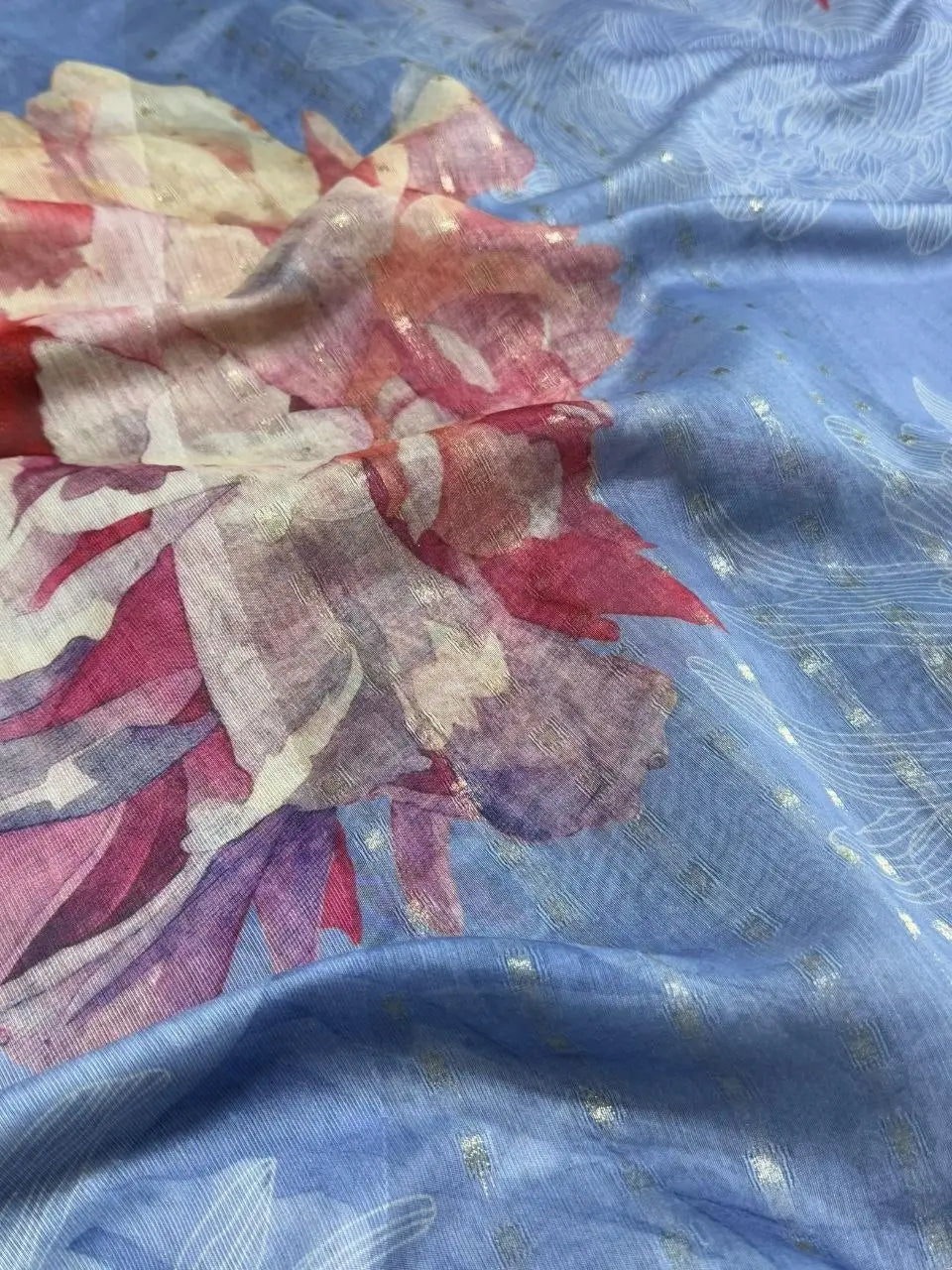 Organza Leheriya Saree with Ikkat Pallu for Festive and Elegant Occasion Wear
