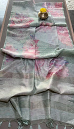 Organza Leheriya Saree with Ikkat Pallu for Festive and Elegant Occasion Wear