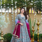 Organza Silk Digital Print Anarkali Gown with Dupatta
