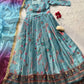 Organza Silk Digital Print Anarkali Gown with Dupatta