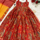 Organza Silk Digital Print Anarkali Gown with Dupatta