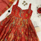 Organza Silk Digital Print Anarkali Gown with Dupatta
