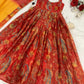 Organza Silk Digital Print Anarkali Gown with Dupatta