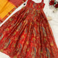 Organza Silk Digital Print Anarkali Gown with Dupatta
