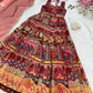 Organza Silk Digital Print Anarkali Gown with Dupatta