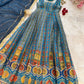 Organza Silk Digital Print Anarkali Gown with Dupatta