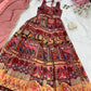 Organza Silk Digital Print Anarkali Gown with Dupatta