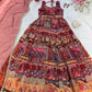 Organza Silk Digital Print Anarkali Gown with Dupatta