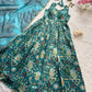 Organza Silk Digital Print Anarkali Gown with Dupatta