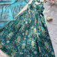 Organza Silk Digital Print Anarkali Gown with Dupatta