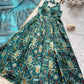 Organza Silk Digital Print Anarkali Gown with Dupatta