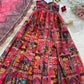 Organza Silk Digital Print Anarkali Gown with Dupatta