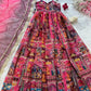 Organza Silk Digital Print Anarkali Gown with Dupatta