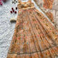 Organza Silk Digital Print Anarkali Gown with Dupatta