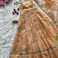 Organza Silk Digital Print Anarkali Gown with Dupatta