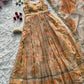 Organza Silk Digital Print Anarkali Gown with Dupatta