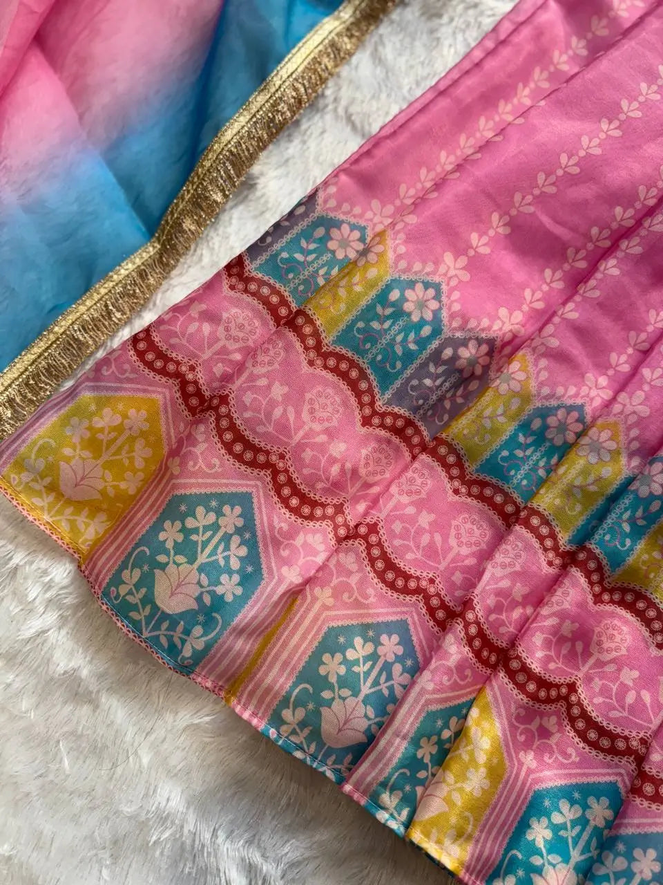 Organza Silk Digital Print Anarkali Gown with Dupatta