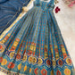 Organza Silk Digital Print Anarkali Gown with Dupatta