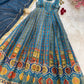 Organza Silk Digital Print Anarkali Gown with Dupatta