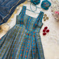 Organza Silk Digital Print Anarkali Gown with Dupatta